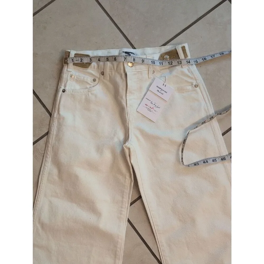 NWT Madewell X Benjamin Talley Smith Coolidge Low-Rise Wide-Leg Jean White 25